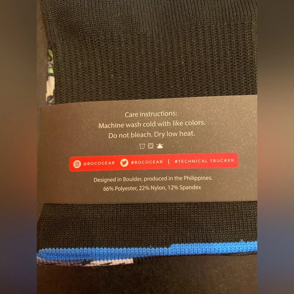 BOCO Gear No Hands Bridge Performance 7” Crew Unisex Socks‎ Size S/M